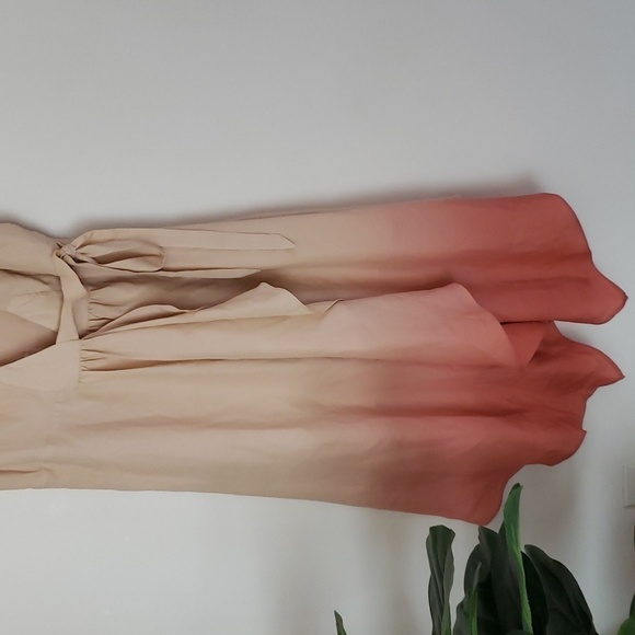 Pea in a pod maternity ombre dress tan to pink wrap dress, women's size … - Picture 3 of 7